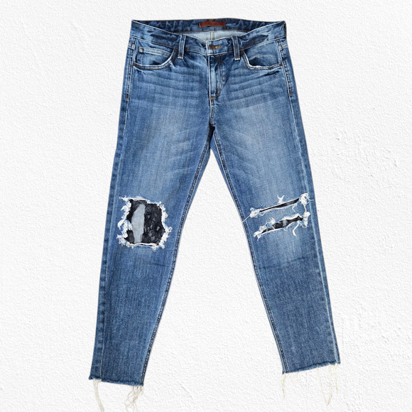 Joes Jeans Medium Wash Distressed Boyfriend Billie Ankle Straight Jeans Size 27 - Picture 1 of 12